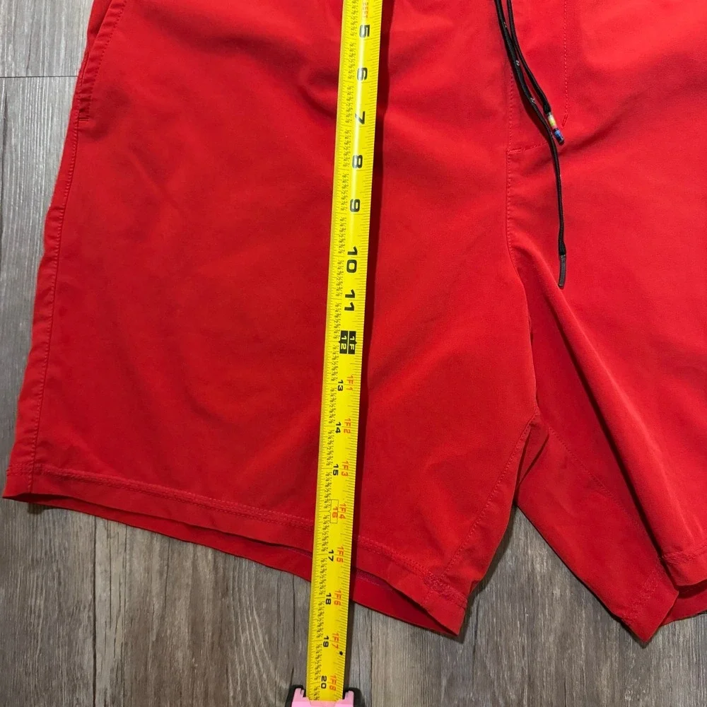 Hurley Dri‎ Fit Convoy Volley Trunks Shorts Mens Large Red Mesh Lined Swimwear